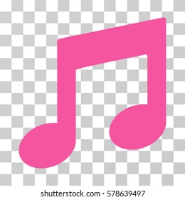 Music Notes icon. Vector illustration style is flat iconic symbol, pink color, transparent background. Designed for web and software interfaces.