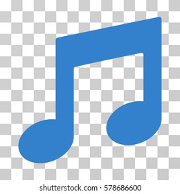 Music Notes icon. Vector illustration style is flat iconic symbol, cobalt color, transparent background. Designed for web and software interfaces.