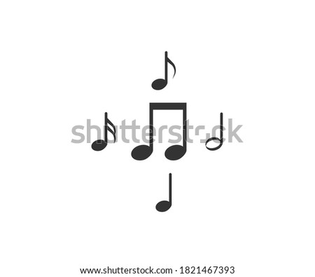 Music notes icon. Vector illustration, flat.