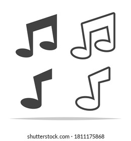 Music notes icon vector isolated