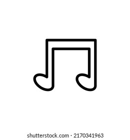 Music Notes Icon Vector Isolated on White Artboard