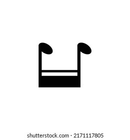 Music Notes Icon Vector Isolated on White Artboard