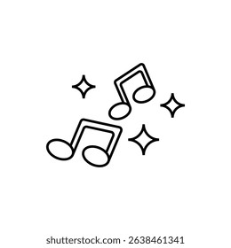 music notes icon, vector line isolated on white background. trendy and modern design