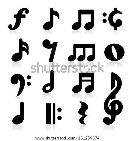 Music Notes Icons Stock Vector (Royalty Free) 131259374 - Shutterstock