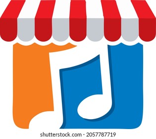 Music notes icons logo. Vector illustration.