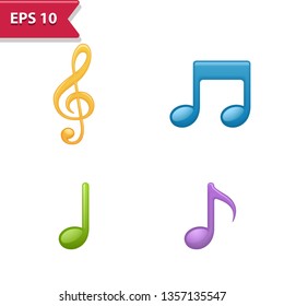 Music Notes Icons. Professional, pixel-aligned icons in realistic colors.