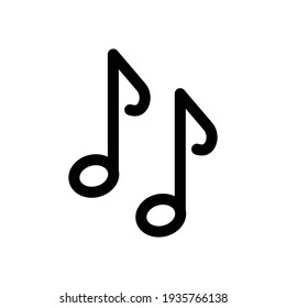 Symbole für Musik-Noten festgelegt. Symbol für schwarze Noten auf weißem Hintergrund. Musikalische Schlüsselzeichen. Vektorsymbole auf weißem Hintergrund.