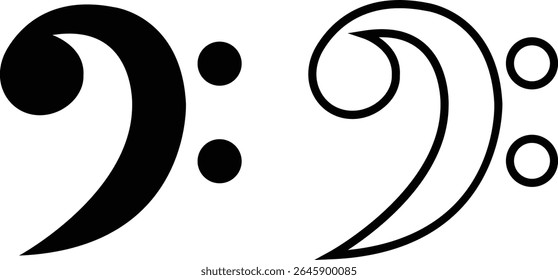 Ícones de notas musicais definidos em designs simples e de estrutura de tópicos. Sinais de teclas musicais. Ilustração de vetores de música, melodia ou melodia para aplicativos musicais e sites. Ideal para conteúdo de música, logotipos, álbuns e produção de som.