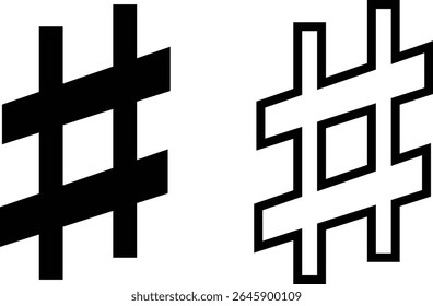 Ícones de notas musicais definidos em designs simples e de estrutura de tópicos. Sinais de teclas musicais. Ilustração de vetores de música, melodia ou melodia para aplicativos musicais e sites. Ideal para conteúdo de música, logotipos, álbuns e produção de som.