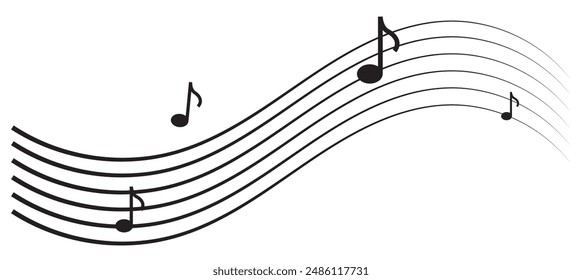 Music notes icons set. Musical key signs. Vector symbols on white background.