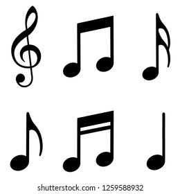 Music notes icons set. Vector illustration