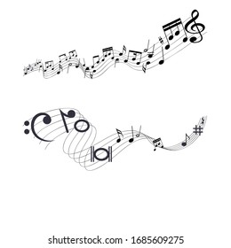 Music notes icons set. Vector illustration