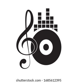 Music notes icons set. Vector illustration