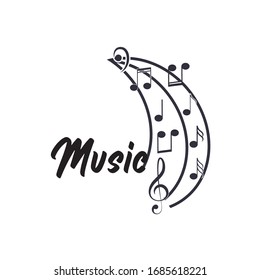 Music notes icons set. Vector illustration