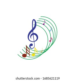 Iconos de notas de música establecidos. Ilustración del vector