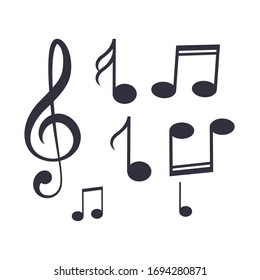 Music Notes Icons Set Vector Illustration Stock Vector (Royalty Free ...