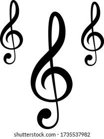 Music notes icons set. Vector illustration