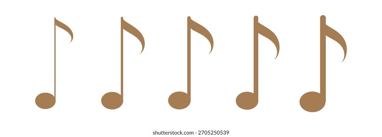  Symbolsatz für Musiknotizen. Vektorgrafik EPS10
