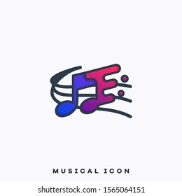 Music Notes Illustration Vector Design Template. Suitable for Creative Industry, Multimedia, Entertainment, Educations, Shop, and any related Business