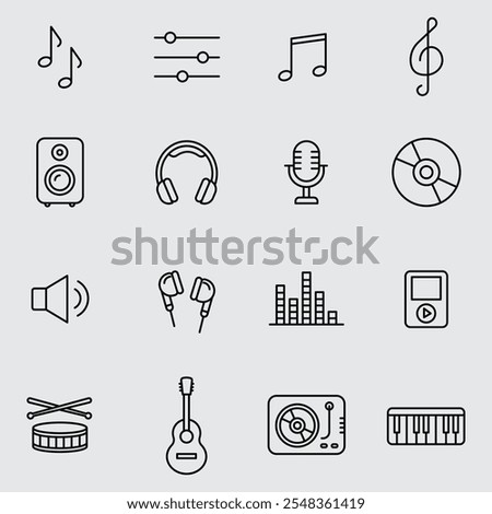 MUSIC - NOTES - INSTRUMENT ICONS SET
