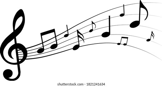 Music notes isolated design element, vector illustration.