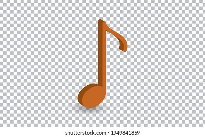 Music notes isolated icons. Vector realistic orange note symbols of clef, bass or trmebel decorative background of tune quaver.