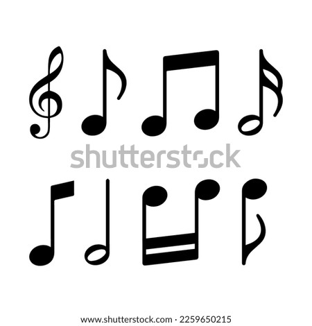 Music notes isolated on white background. Vector music symbols.