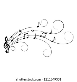 Music notes, isolated, vector illustration.