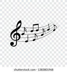 Music notes, isolated, vector illustration.