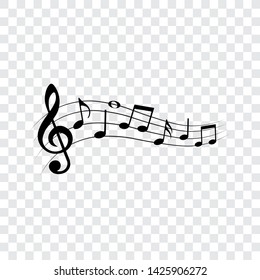 Music notes, isolated, vector illustration.