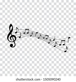 Music notes, isolated, vector illustration.