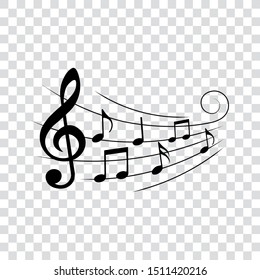 Music notes, isolated, vector illustration.