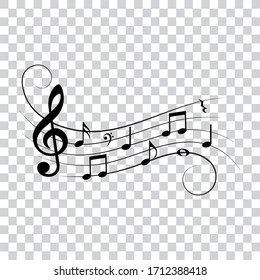 Music notes, isolated vector illustration.