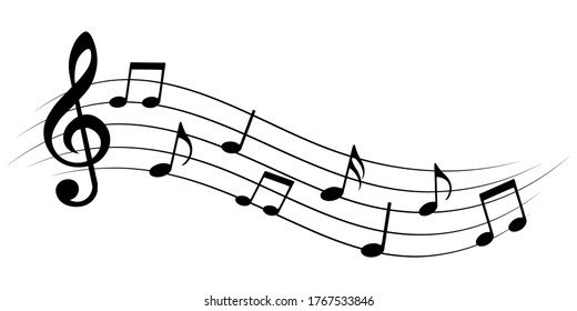 Music notes isolated vector illustration.