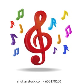Music notes. Isolated Vector illustration.