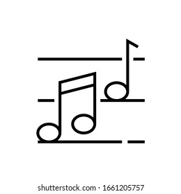 Music notes line icon, concept sign, outline vector illustration, linear symbol.