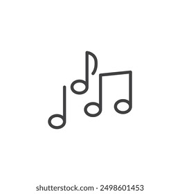 Music Notes line icon. linear style sign for mobile concept and web design. Music note outline vector icon. Symbol, logo illustration. Vector graphics