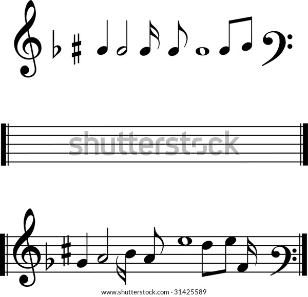 5 lines music notes