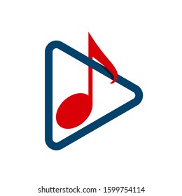 music notes logo creative abstract key note symbol instrumental template