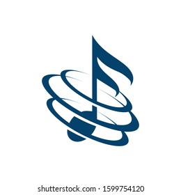 music notes logo creative abstract key note symbol instrumental template