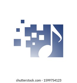 music notes logo creative abstract key note symbol instrumental template