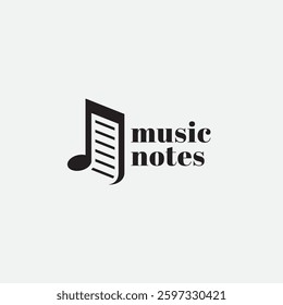 Music notes logo design template. Vector illustration.