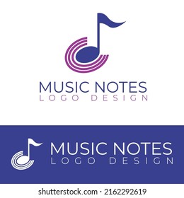 Music notes logo for music industry and icon