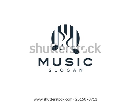 Music notes logo, Letter M with Music Logo Design, Music wave Logo, DJ Logo design, Music note vector design