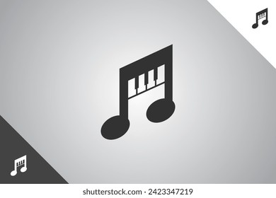 Music notes logo. Minimal and modern logotype. Perfect logo for business related to band, musicians and singers industry. Isolated background. Vector eps 10.