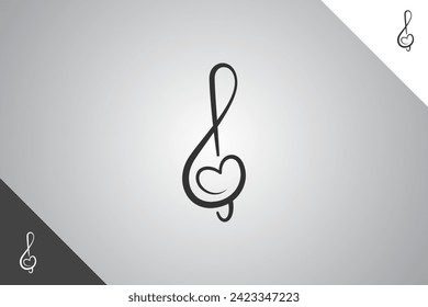 Music notes logo. Minimal and modern logotype. Perfect logo for business related to band, musicians and singers industry. Isolated background. Vector eps 10.