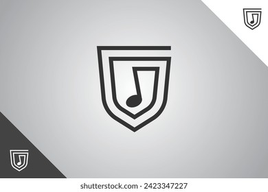 Music notes logo. Minimal and modern logotype. Perfect logo for business related to band, musicians and singers industry. Isolated background. Vector eps 10.