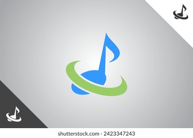 Music notes logo. Minimal and modern logotype. Perfect logo for business related to band, musicians and singers industry. Isolated background. Vector eps 10.