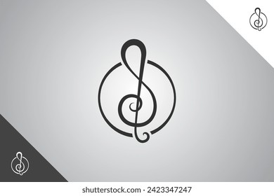 Music notes logo. Minimal and modern logotype. Perfect logo for business related to band, musicians and singers industry. Isolated background. Vector eps 10.