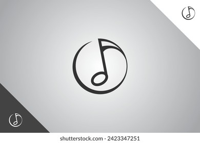 Logo de notas musicales. Logotipo mínimo y moderno. Logotipo perfecto para negocios relacionados con la industria de la banda, los músicos y los cantantes. Fondo aislado. Vector eps 10.